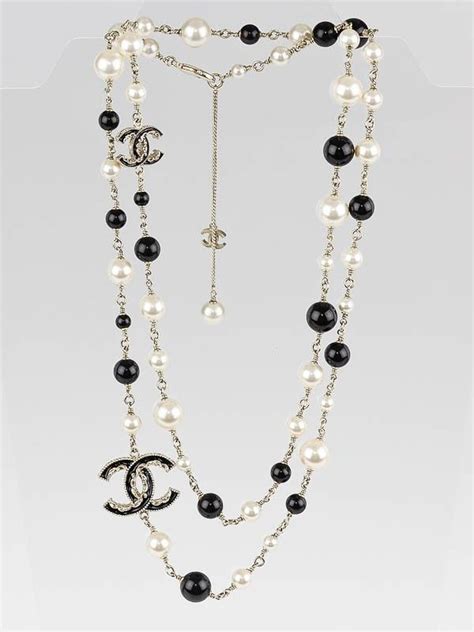 black chanel necklace|chanel long necklace with logo.